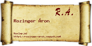 Rozinger Áron névjegykártya